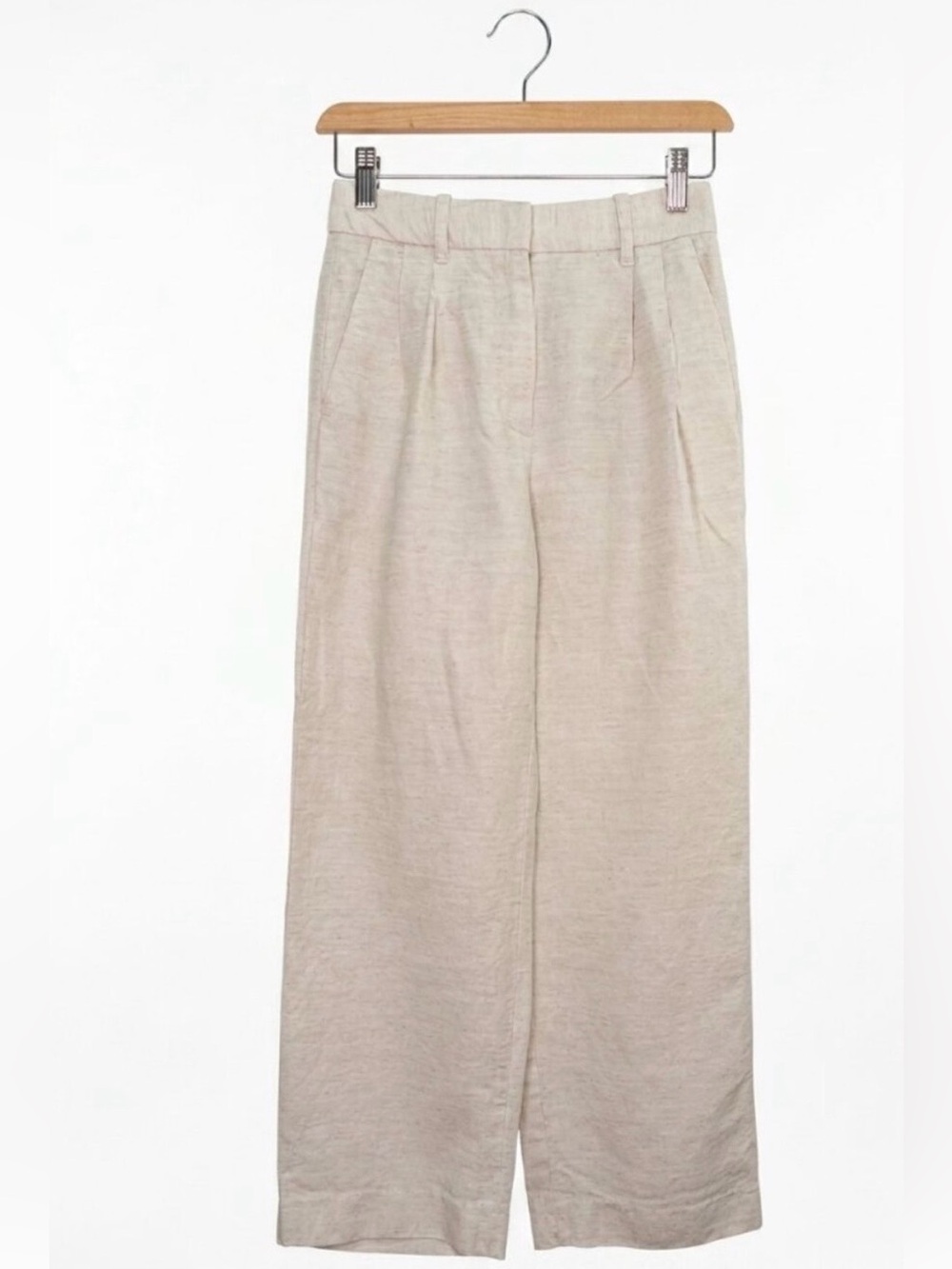 Aritzia Wilfred The Effortless Pant Linen Beige Cream Trousers